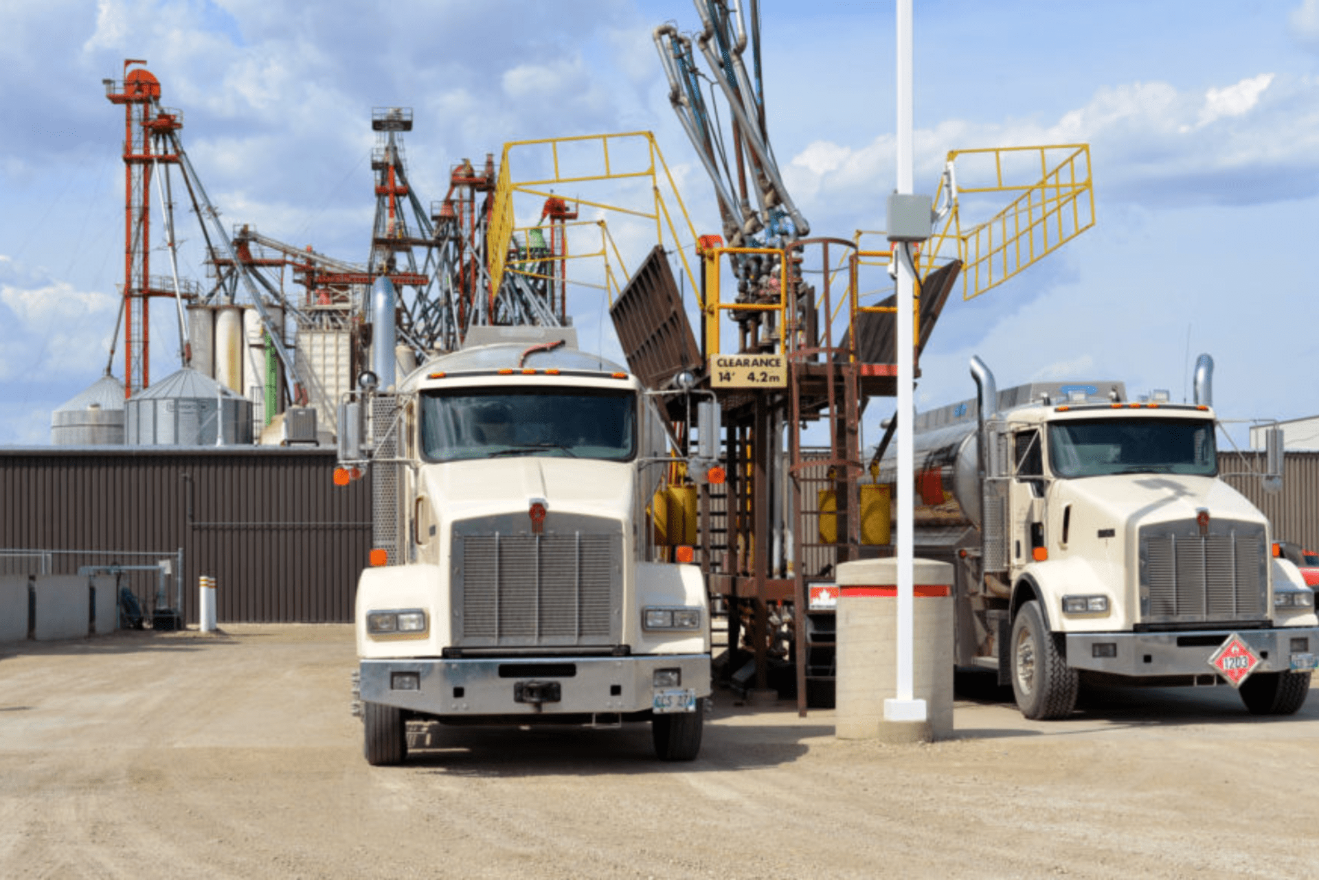 white color truck on the floor Bulk Fuel Solutions